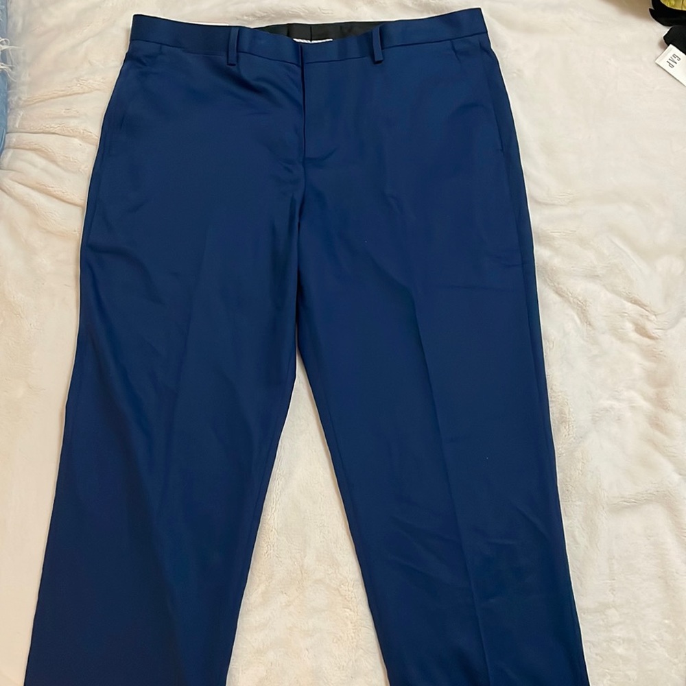Solid Blue Express Suit Pant Stretch 36 x 34